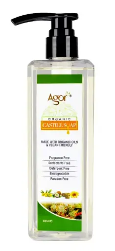 Agor Organic Liquid Castile Soap Unscented - Vegan (500ml)